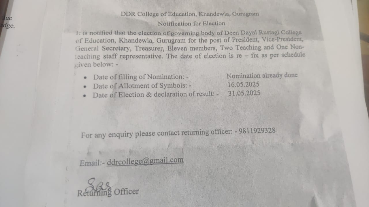 DDR College of Education Election Notice